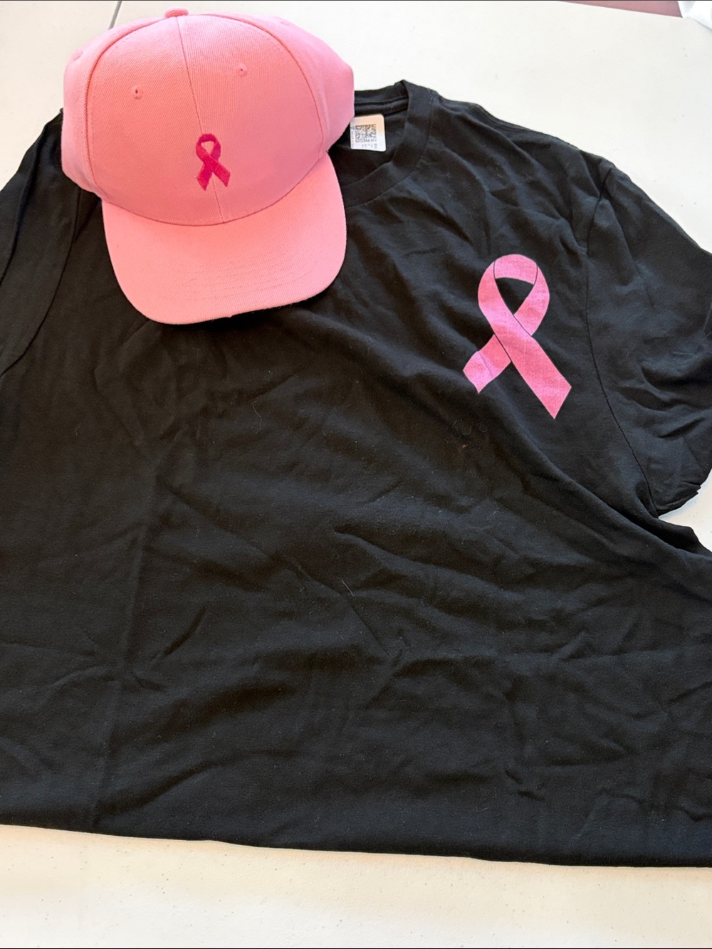 NWOT Breast Cancer Awareness Ribbon tee & hat